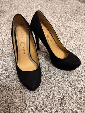 Chinese Laundry Black Suede High Heel Pumps